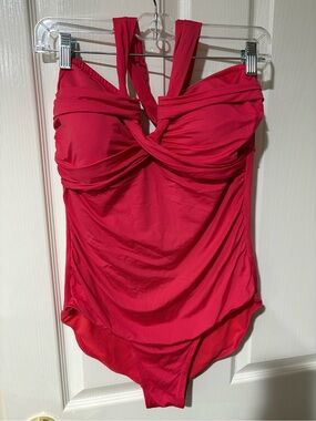 Merona Pink One-Piece Swimsuit with Twist Detail